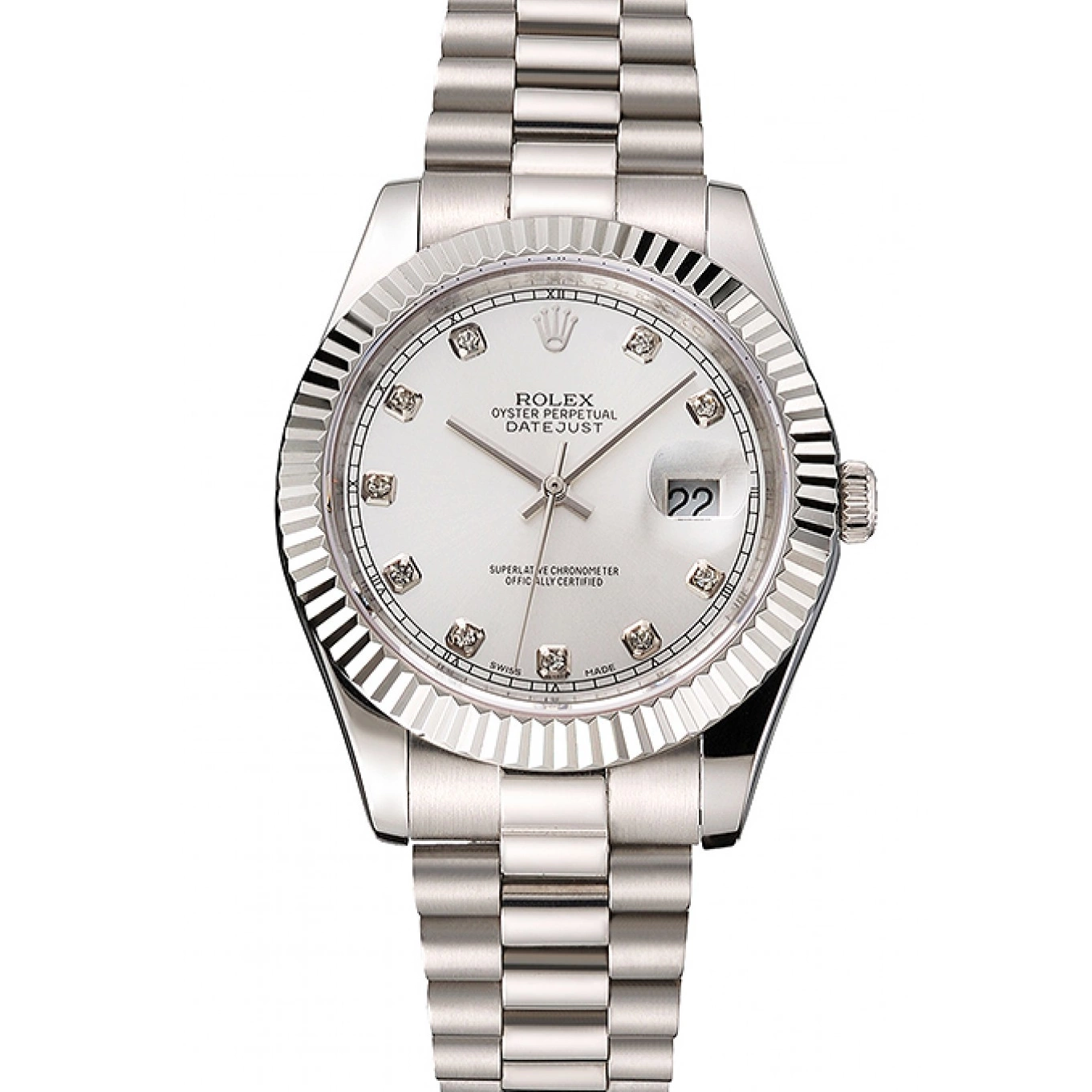 Good Copy Rolex Watches Rolex And Case Dial Bracelet Steel Swiss Stainless Datejust Silver 0722